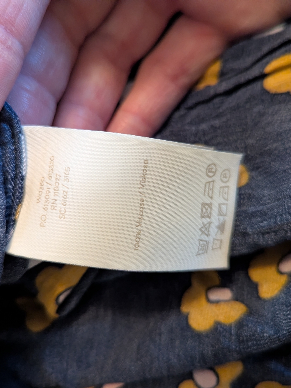 Boden Navy Floral Wrap Dress with Yellow and White Flowers - Picture 3 of 4